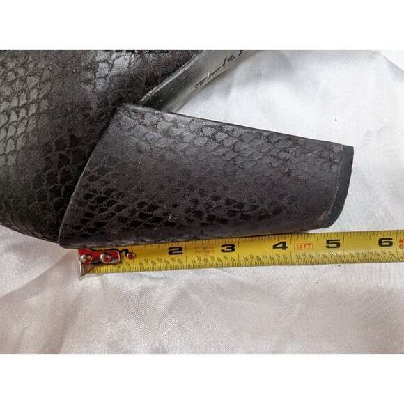 VTG Y2K Womens 8M Black Chunky Heel Ankle Boots Zip Up Gothic Grunge Punk Rock - Picture 11 of 11